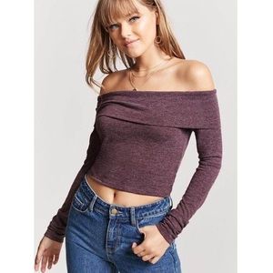 Plum Knit Crop Top from Forever 21